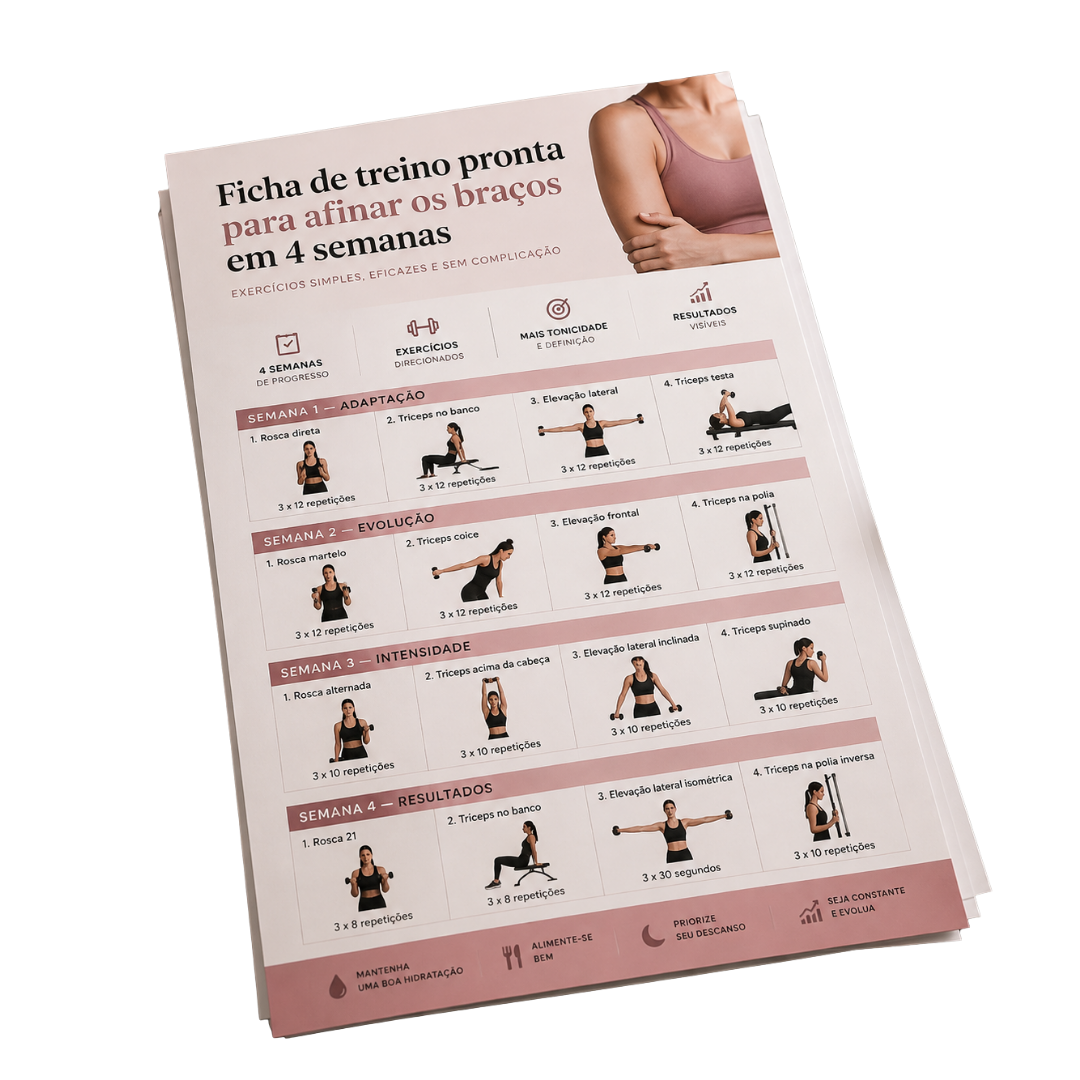 Ficha de treino pronta para afinar os braços